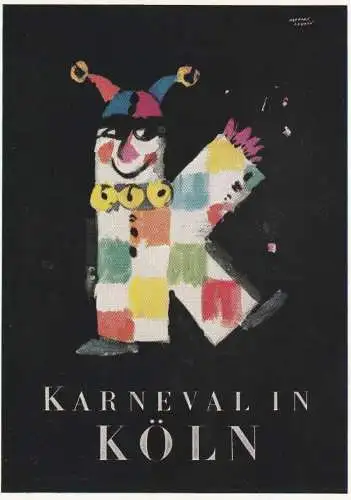 5000 KÖLN, KARNEVAL, Plakat von 1959, Herausgeber Verkehrsamt