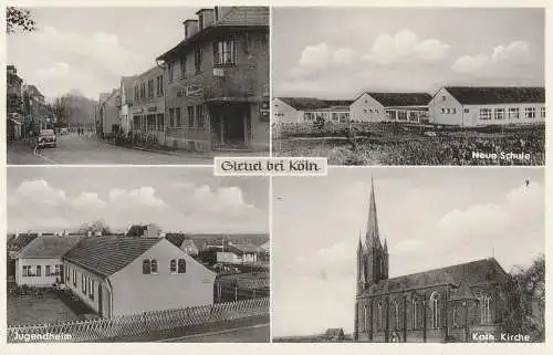 5030 HÜRTH - GLEUEL, Strassenpartie, Jugendheim, Neue Schule, Kath. Kirche