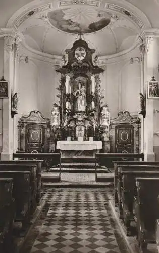 8960 KEMPTEN - MARIABERG, Kirche, Innenansicht, 1958