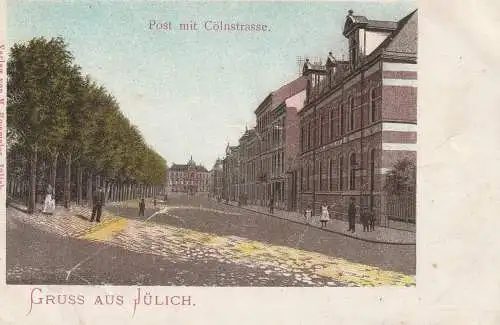 5170 JÜLICH, Post mit Cölnstrasse, 1919, Druckstelle