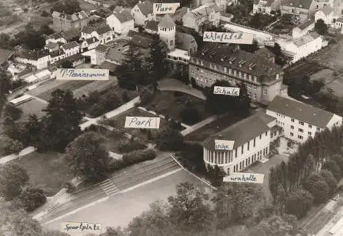 [Ansichtskarte] 5340 BAD HONNEF, Luftaufnahme, Handelsschule der Schulbrüder und Umgebung, 1960. 
