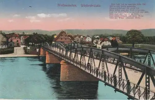 [Ansichtskarte] 3450 HOLZMINDEN, Weserbrücke. 