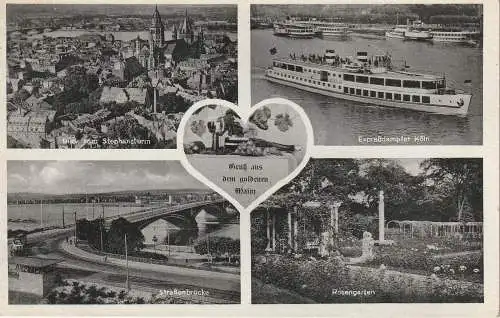 [Ansichtskarte] BINNENSCHIFFE - RHEIN, Köln-Düsseldorfer Schnelldampfer "KÖLN" vor Mainz. 