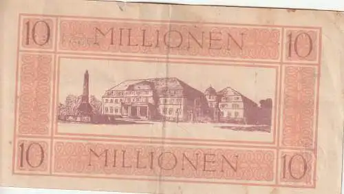 [Ansichtskarte] 5090 LEVERKUSEN - OPLADEN, Notgeld, 10 Millionen 1923, Erhaltung III. 