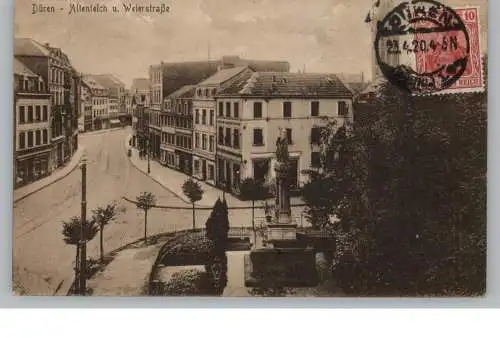 [Ansichtskarte] 5160 DÜREN, Altenteich und Weierstrasse, 1920, Verlag Stengel. 