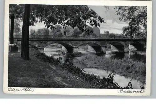 [Ansichtskarte] 5160 DÜREN, Brückenpartie, 1942, deutsche Feldpost - Standortältester Düren. 