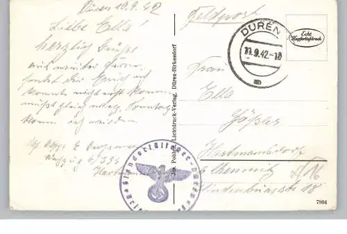 [Ansichtskarte] 5160 DÜREN, Brückenpartie, 1942, deutsche Feldpost - Standortältester Düren. 