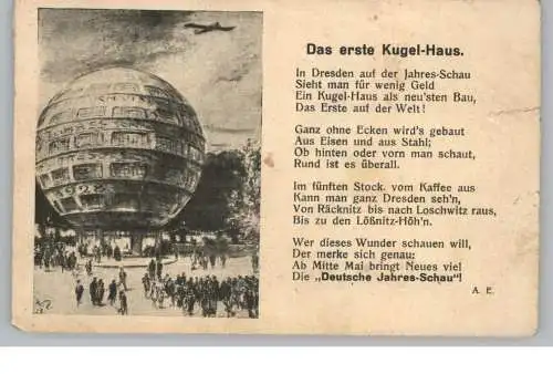 [Ansichtskarte] 0-8000 DRESDEN, "Die Deutsche Schau", das erste Kugel-Haus, 1928. 