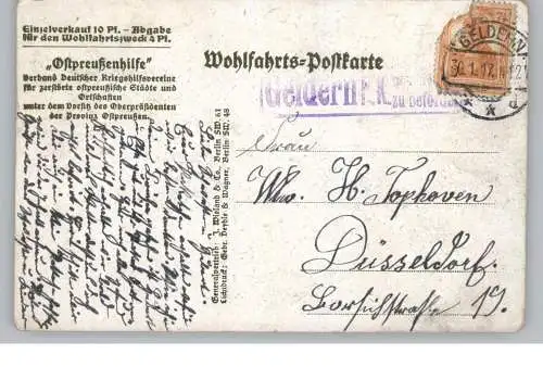 [Ansichtskarte] OSTPREUSSEN - 1.Weltkrieg, Heimkehr von der Flucht, 1917, Zensur Geldern. 