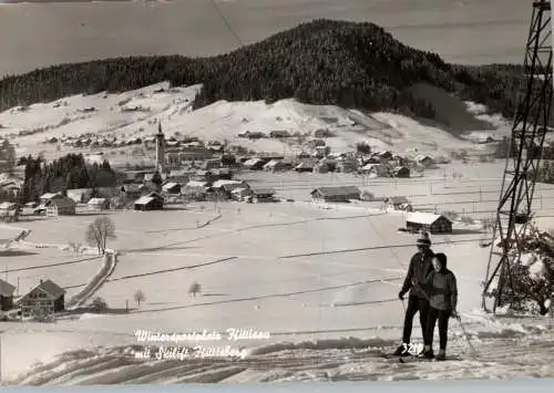 [Ansichtskarte] A 6952 HITTISAU, Blick auf den Ort mit Skilift. 