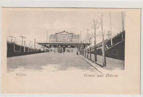 [Ansichtskarte] 5160 DÜREN, Bahnhof, frühe Ansicht, ca. 1900. 