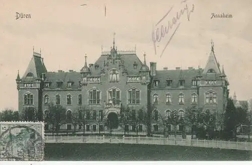 [Ansichtskarte] 5160  DÜREN, Annaheim, Cosmopolit - Tauschkarte, 1906. 