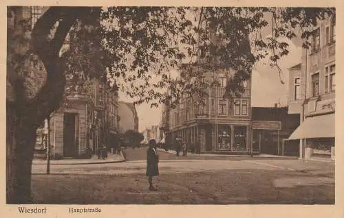 [Ansichtskarte] 5090 LEVERKUSEN - WIESDORF, Hauptstrasse, 1930, Verlag Fülle. 