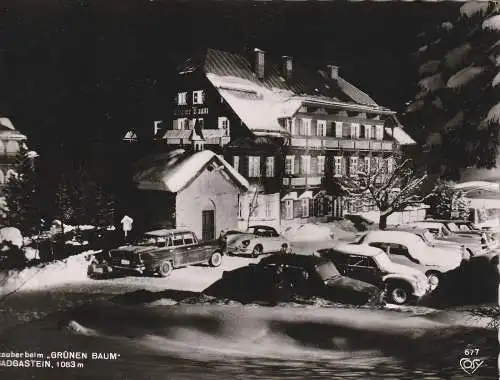 [Ansichtskarte] AUTOMOBIL - PORSCHE 356, MERCEDES - BENZ, Badgastein, kl. Einriss seitlich. 