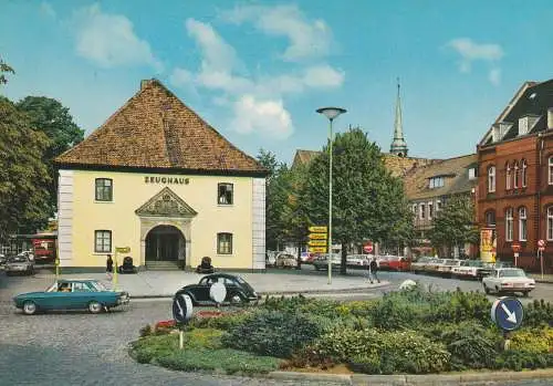 [Ansichtskarte] 2160 STADE, Pferdemarkt, FORD TAUNUS, VW-Käfer. 