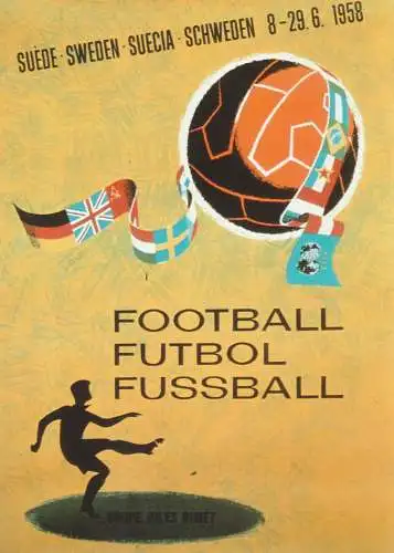 [Ansichtskarte] SPORT - FUSSBALL - Offiz. FIFA - Plakat zur Fussball - WM 1958 Schweden. 