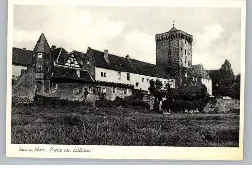 [Ansichtskarte] 4047 DORMAGEN - ZONS, Partie am Zollturm, 1956. 