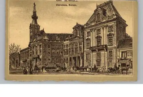 [Ansichtskarte] PL 00-001 WARSZAWA / WARSCHAU, Ratusz / Rathaus, 1917, deutsche Feldpost nach Bitsch / Lothringen. 