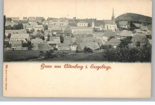 [Ansichtskarte] 0-8242 ALTENBERG / Erzgebirge, Blick über den Ort ca. 1905, Verlag Brück - Meissen. 