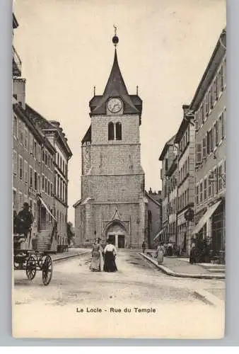 [Ansichtskarte] CH 2400 LE LOCLE NE, Rue du Temple, animierte Szene. 