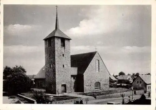 [Ansichtskarte] 5108 MONSCHAU - IMGENBROICH, Pfarrkirche und Umgebung. 