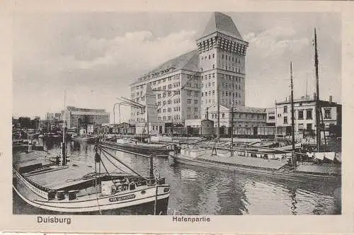 [Ansichtskarte] BINNENSCHIFFE - RHEIN, Frachtschiff "VIER GEZUSTERS"  im Hafen Duisburg. 