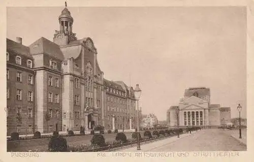 [Ansichtskarte] 4100 DUISBURG, Amtsgericht und Stadttheater. 