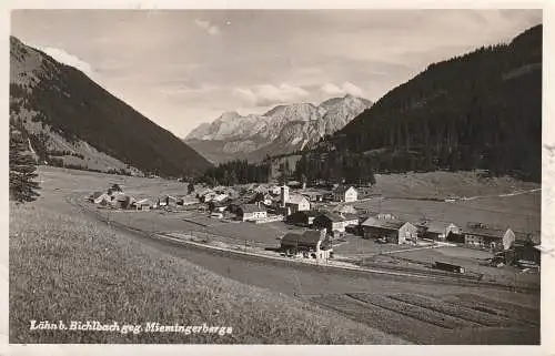 [Ansichtskarte] A 6621 BICHLBACH - LÄHN, Blick auf den Ort mit Bahnhof, Landpoststempel, Bahnpost, 1939. 