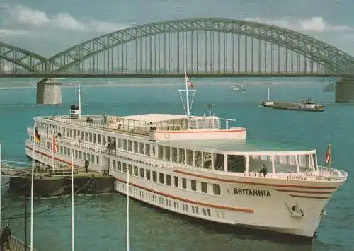 [Ansichtskarte] BINNENSCHIFFE - RHEIN, KÖLN - DÜSSELDORFER "BRITANNIA" am Kölner Anleger. 