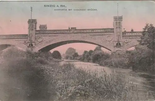 [Ansichtskarte] 5485 SINZIG, Chaussee - Brücke über die Ahr, 1912, Verlag Simons. 