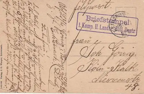 [Ansichtskarte] 5521 PRÜMZURLAY, Prüner Burg, deutsche Feldpost in Luxemburg / Echternach, KD 1. 