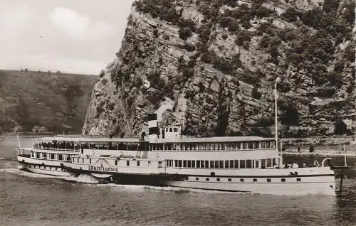 [Ansichtskarte] BINNENSCHIFFE - RHEIN, Köln - Düsseldorfer Dampfer "ERNST - LUDWIG". 