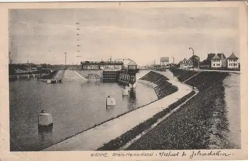 [Ansichtskarte] 4690 HERNE - WANNE, Rhein - Herne - Kanal, 1921. 