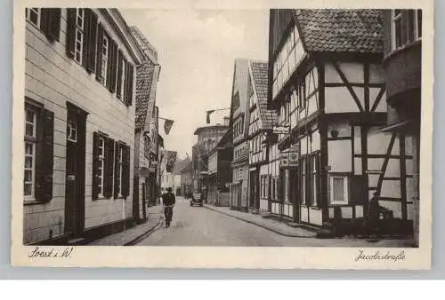 [Ansichtskarte] 4770 SOEST, Jacobistrasse, Gasthof, NS - Beflaggung. 