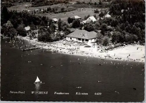 [Ansichtskarte] A 9583 FAAK am ee, Strandbad Wochinz, Luftaufnahme, 1965. 