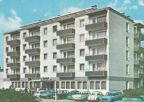 [Ansichtskarte] 2280 WESTERLAND / Sylt, Hotel Dünenburg, VW - Käfer, MERCEDES - BENZ, MINI, PEUGEOT... 