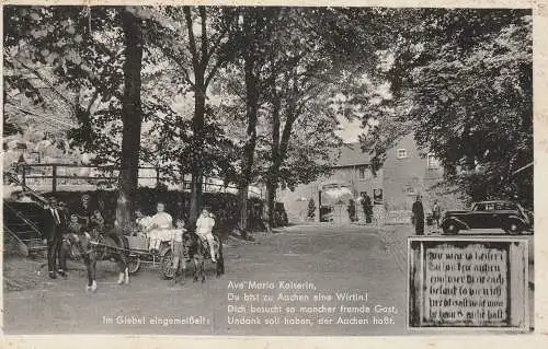 [Ansichtskarte] 5100 AACHEN, Alt - Linzenshäuschen, Pony-Reiten, Oldtimer, 30er Jahre. 