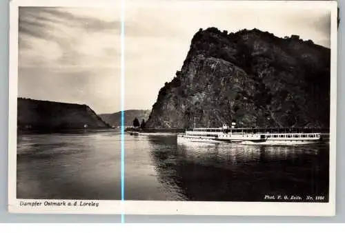 [Ansichtskarte] BINNENSCHIFFE - RHEIN, KÖLN - DÜSSELDORFER Dampfer "OSTMARK" vor der Loreley, kl. Druckstelle. 