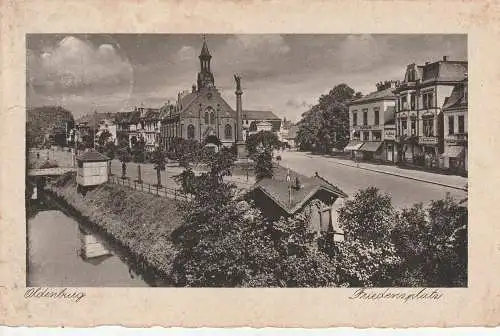 [Ansichtskarte] 2900 OLDENBURG, Friedenslatz, Wartehäuschen, 1940. 