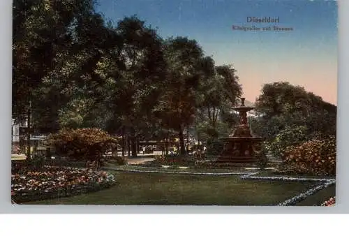 [Ansichtskarte] 4000 DÜSSELDORF, Königsallee mit Brunnen, 1919. 