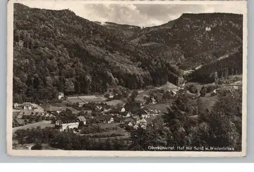 [Ansichtskarte] 7580 BÜHL - OBERBÜHLERTAL Hof mit Sand und Wiedenfelsen, 1941. 