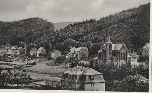 [Ansichtskarte] 5532 JÜNKERAT, Blick auf Kirche und Umgebung, 1937, Verlag Theisgen. 