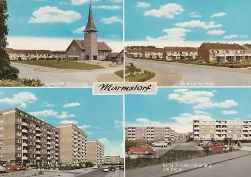 [Ansichtskarte] 2000 HAMBURG - HARBURG - MARMSTORF, Bergeest-Siedlung, Marmstorfer Weg, Kirche, VW - Käfer. 