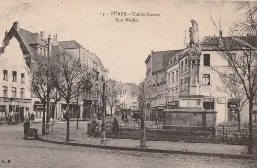 [Ansichtskarte] 5160 DÜREN, Weillerstrasse / Rue Weiller, franz. Besatzungszeit. 