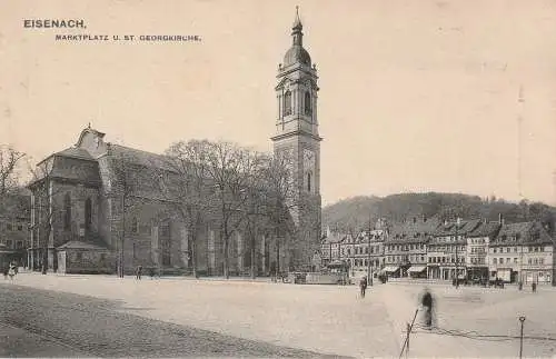 [Ansichtskarte] 0-5900 EISENACH, Marktplatz und St. Georgkirche, 1906. 