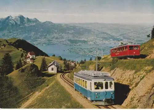 [Ansichtskarte] EISENBAHN / RAILWAY - Art-Rigi-Bahn / Zahnradbahn bei Vitznau. 