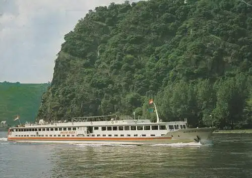 [Ansichtskarte] BINNENSCHIFFE - RHEIN, MPS "AMICITIA" vor der Loreley. 