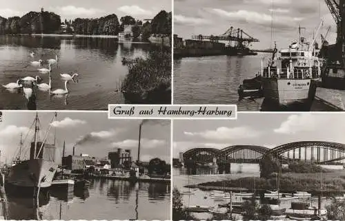 [Ansichtskarte] 2000 HAMBURG - HARBURG, Hafen / Elbe. 