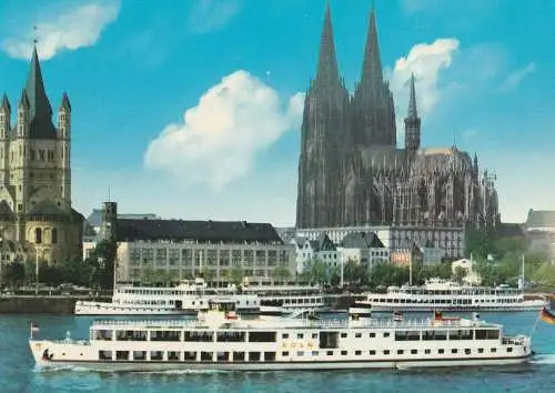 [Ansichtskarte] BINNENSCHIFFE - RHEIN, Köln - Düsseldorfer "KÖLN" vor Köln. 