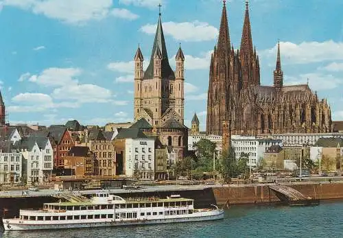 [Ansichtskarte] BINNENSCHIFFE - RHEIN, Köln - Düsseldorfer "BONN" vor Köln. 